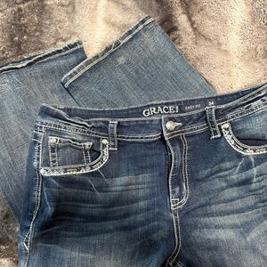 Grace Denim Jeans with White Stitching